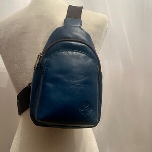 Patricia Nash SOLD OUT› Boho,Leather Sling Aegean Blue